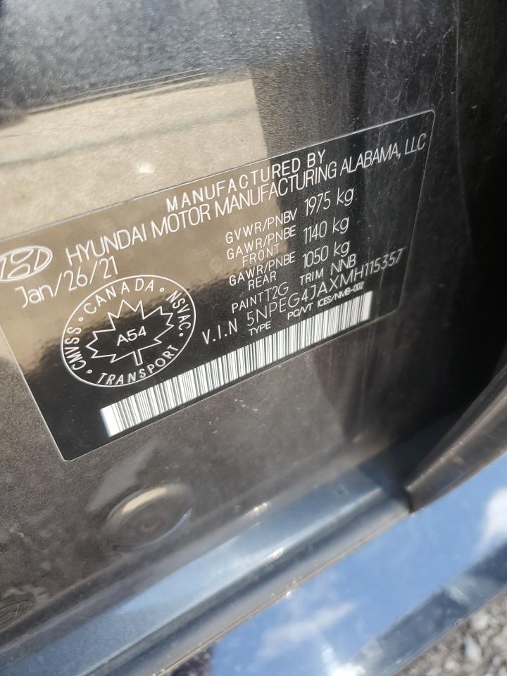 2021 Hyundai Sonata Se VIN: 5NPEG4JAXMH115357 Lot: 62229484