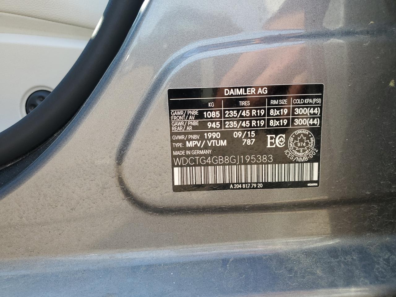 2016 Mercedes-Benz Gla 250 4Matic VIN: WDCTG4GB8GJ195383 Lot: 61334914