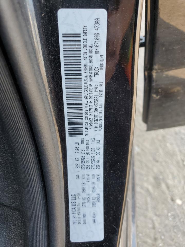 2019 Ram 1500 Laramie VIN: 1C6SRFJT0KN925661 Lot: 63969264