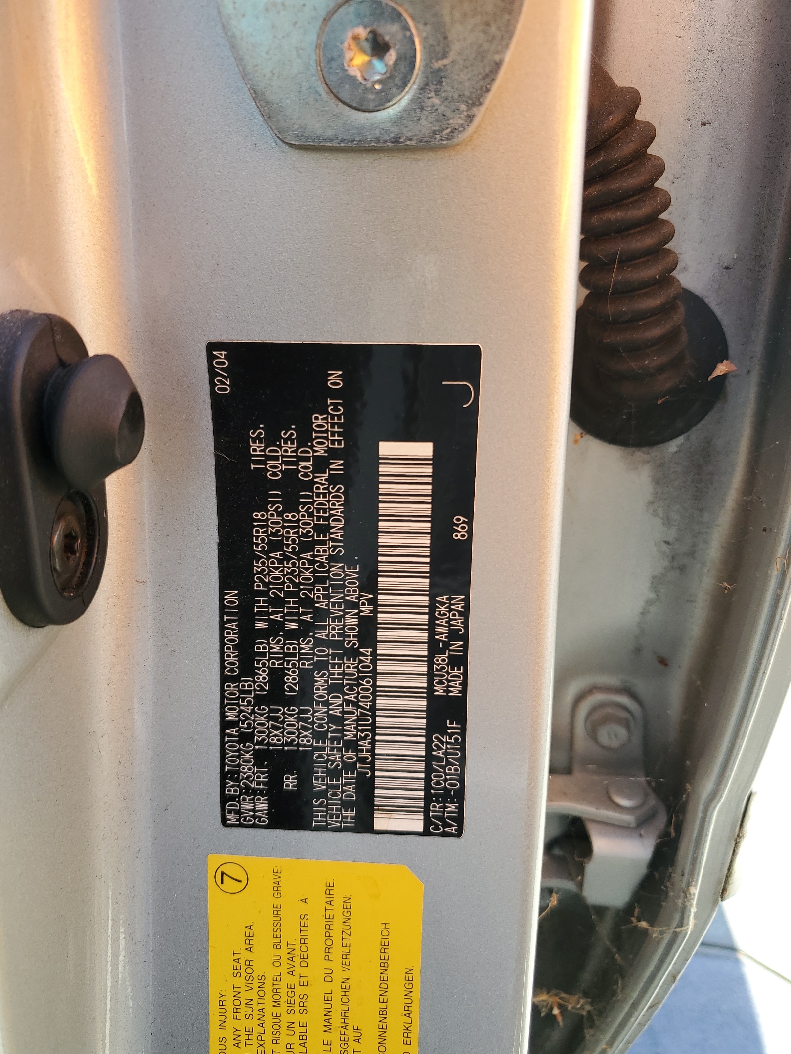 JTJHA31U740061044 2004 Lexus Rx 330