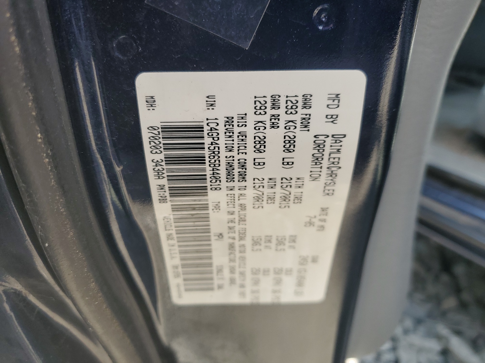 1C4GP45R65B440518 2005 Chrysler Town & Country