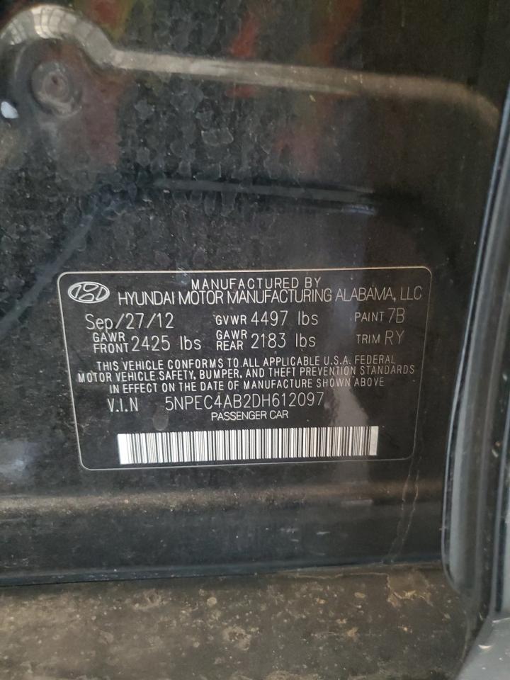 2013 Hyundai Sonata Se VIN: 5NPEC4AB2DH612097 Lot: 63314514