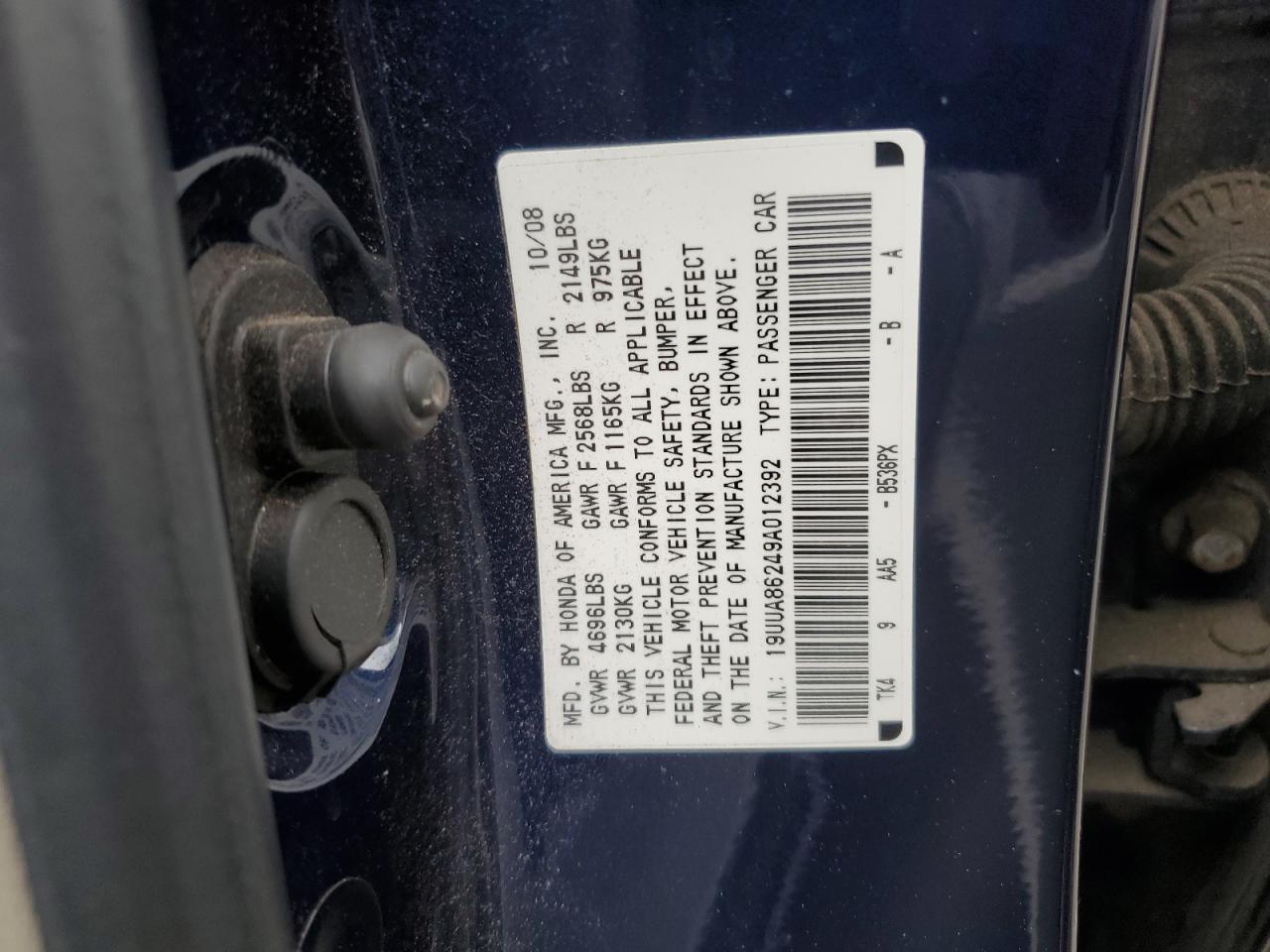 19UUA86249A012392 2009 Acura Tl