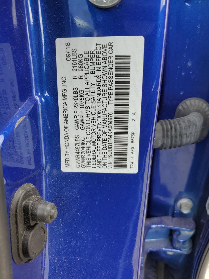 2019 Acura Tlx Technology VIN: 19UUB1F64KA004676 Lot: 65256674