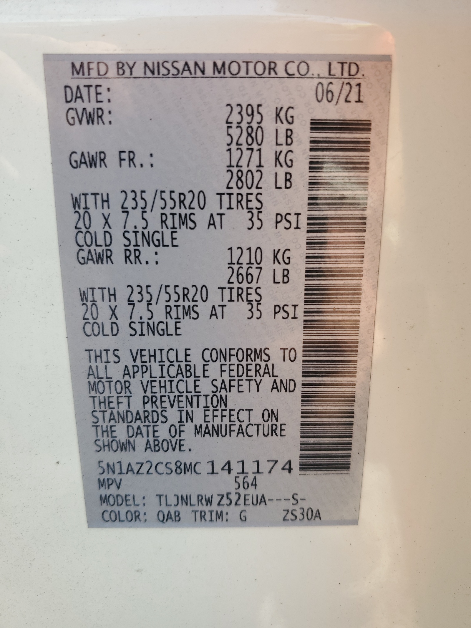 5N1AZ2CS8MC141174 2021 Nissan Murano Sl