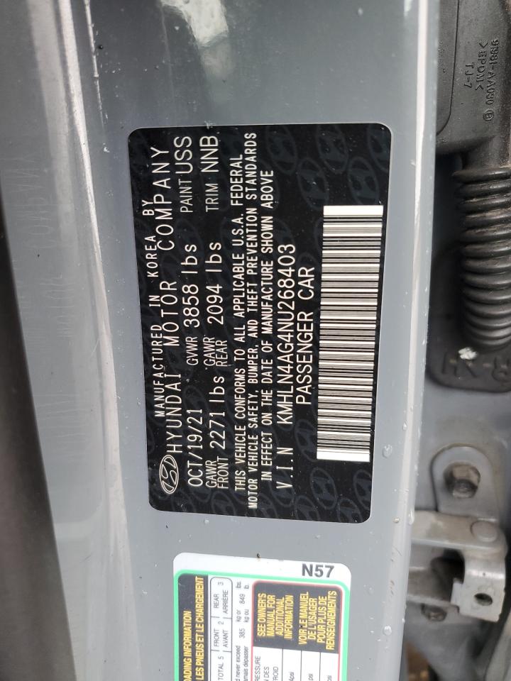 2022 Hyundai Elantra Sel VIN: KMHLN4AG4NU268403 Lot: 62225924