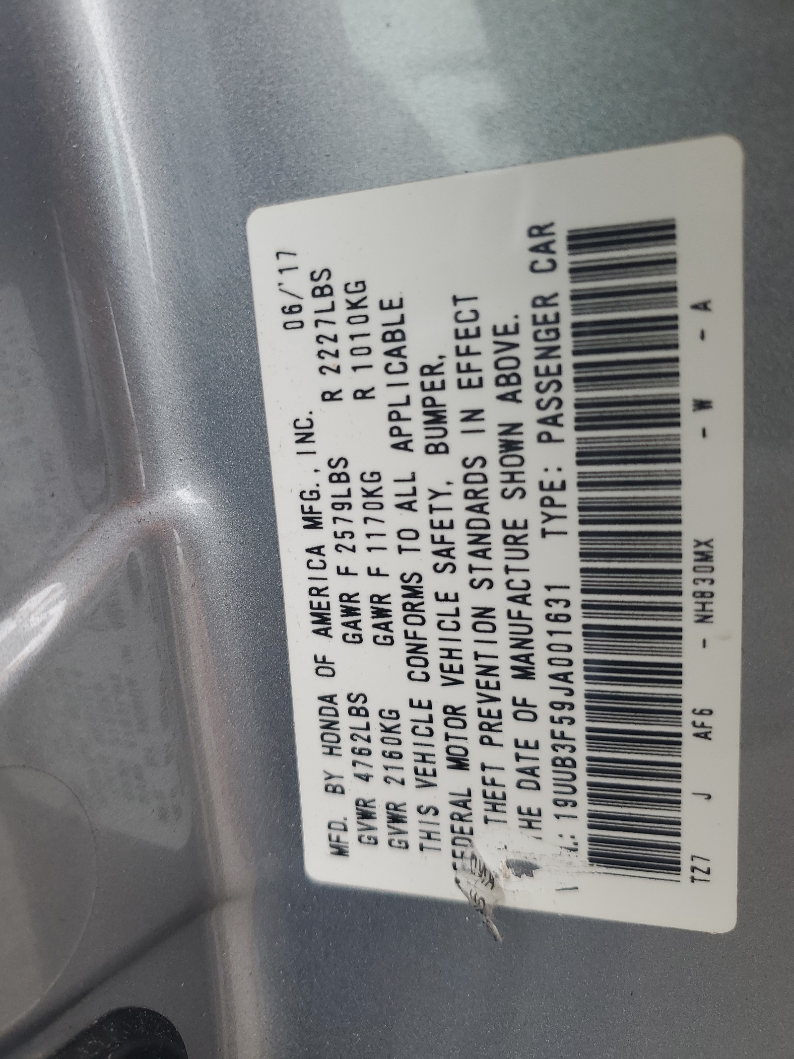 19UUB3F59JA001631 2018 Acura Tlx Tech