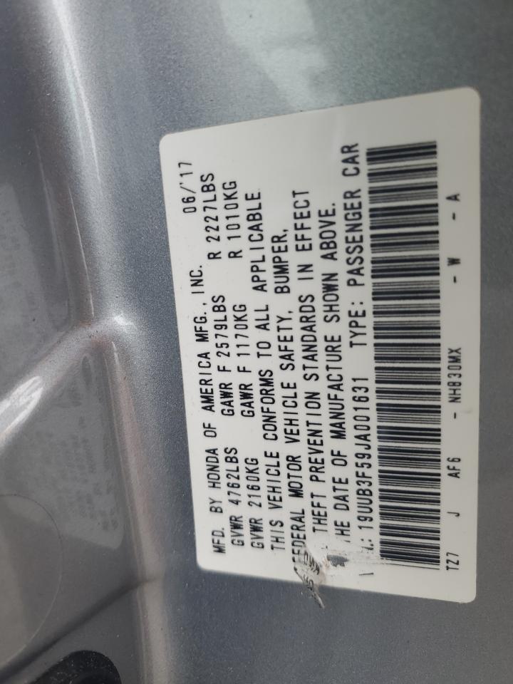 2018 Acura Tlx Tech VIN: 19UUB3F59JA001631 Lot: 63679594