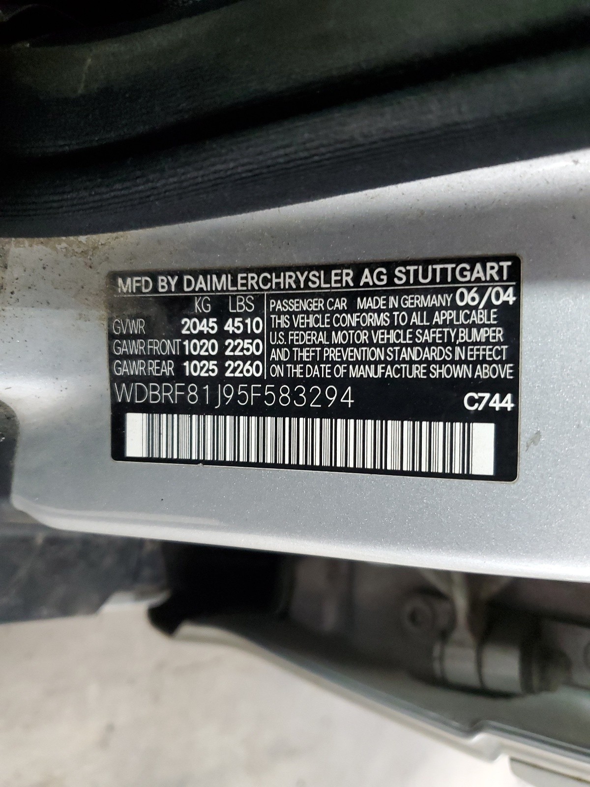 WDBRF81J95F583294 2005 Mercedes-Benz C 240 4Matic