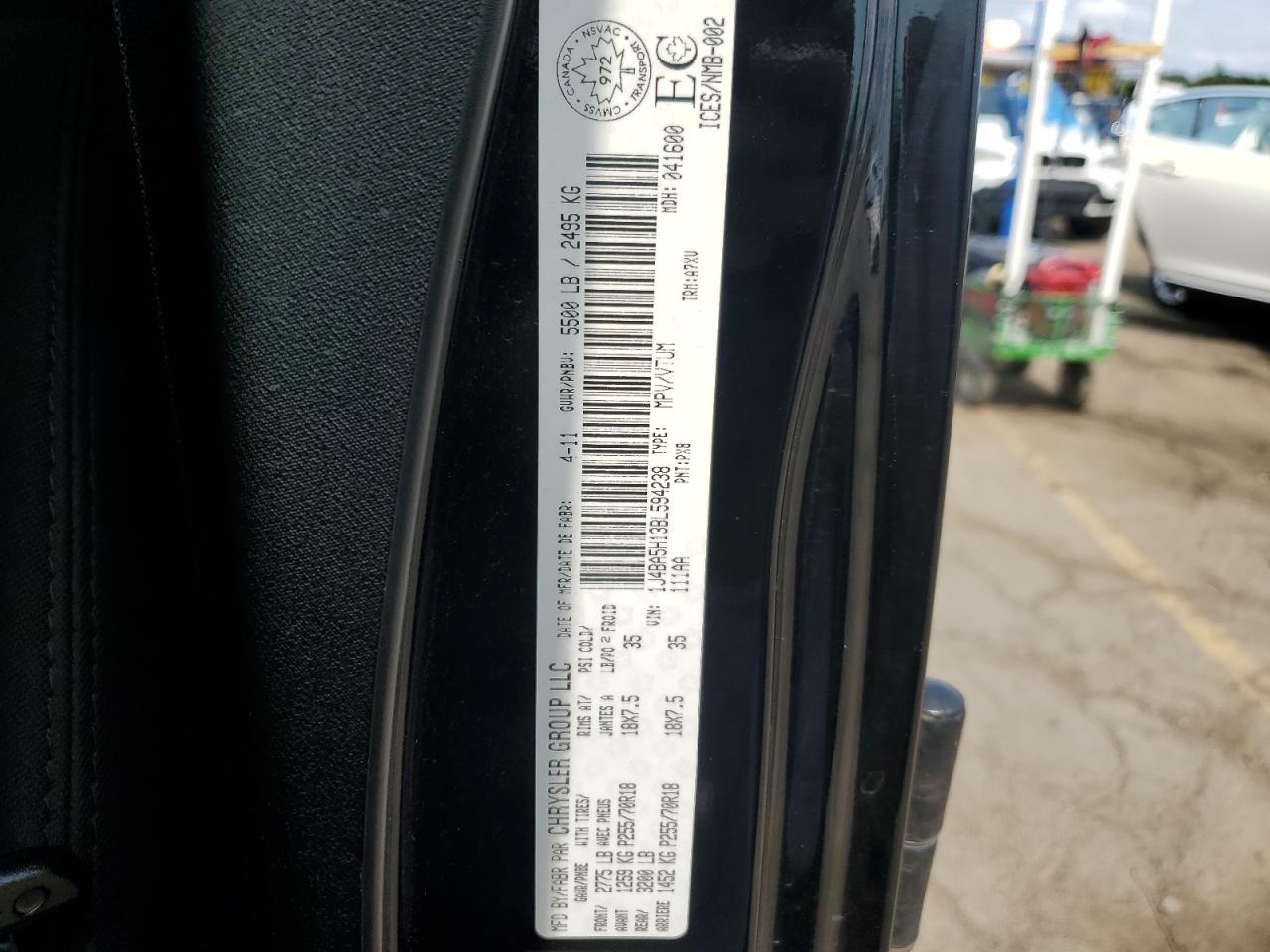 2011 Jeep Wrangler Unlimited Sahara VIN: 1J4BA5H13BL594238 Lot: 64198124