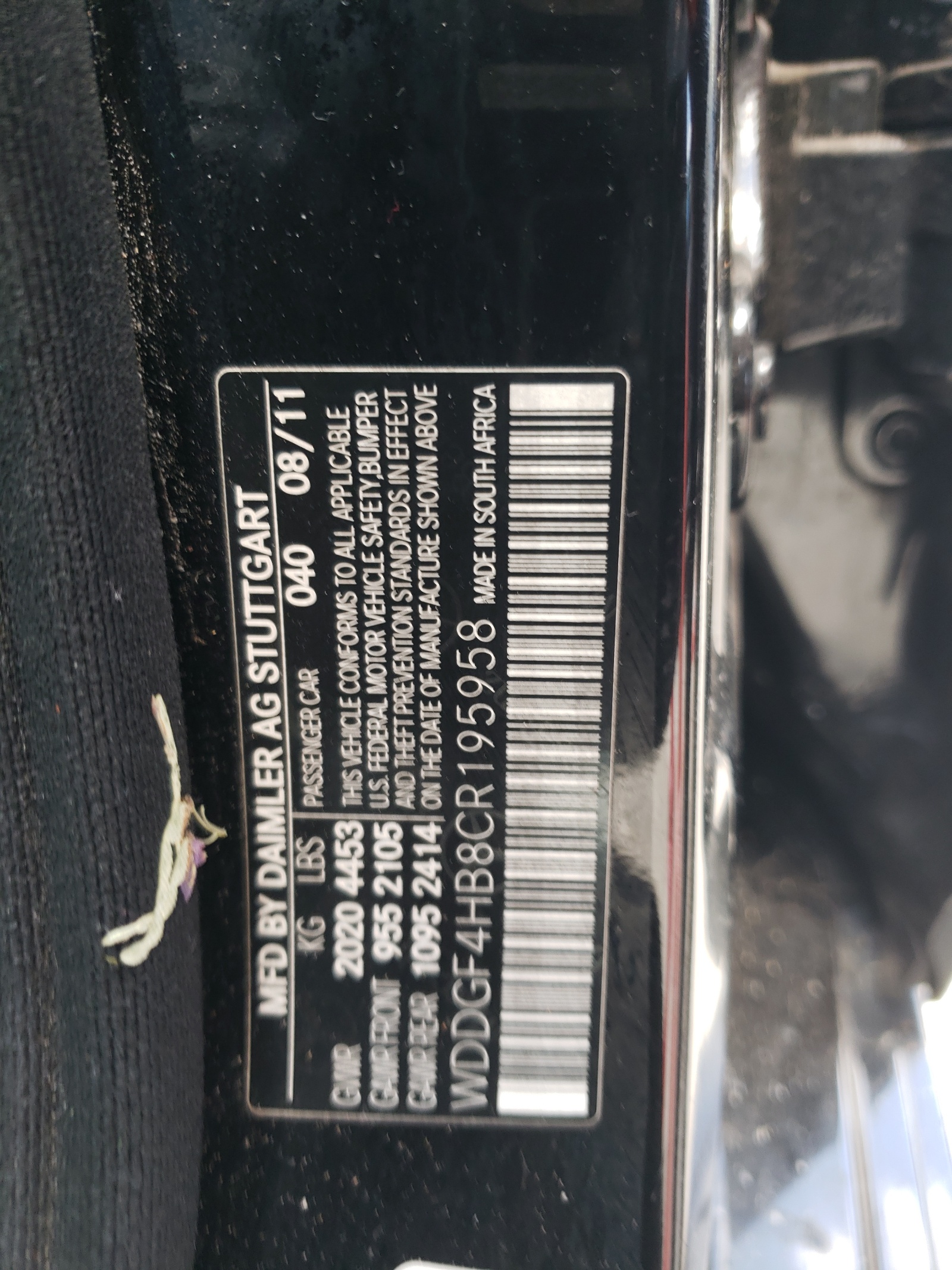 WDDGF4HB8CR195958 2012 Mercedes-Benz C 250