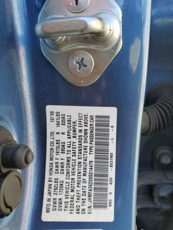 2009 Honda Civic Hybrid VIN: JHMFA36209S014479 Lot: 64644914