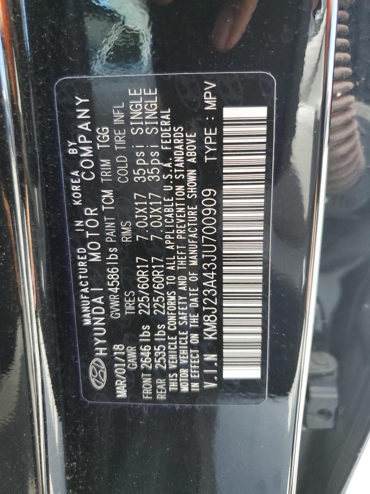 2018 Hyundai Tucson Se VIN: KM8J23A43JU700909 Lot: 59334384