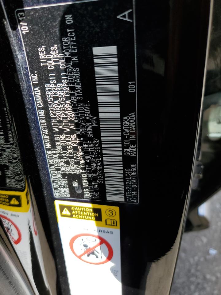 2014 Lexus Rx 350 VIN: 2T2ZK1BA7EC136437 Lot: 63017304