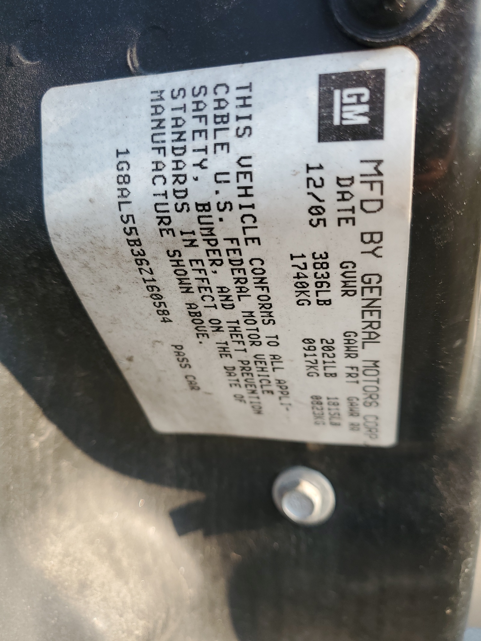 1G8AL55B36Z160584 2006 Saturn Ion Level 3