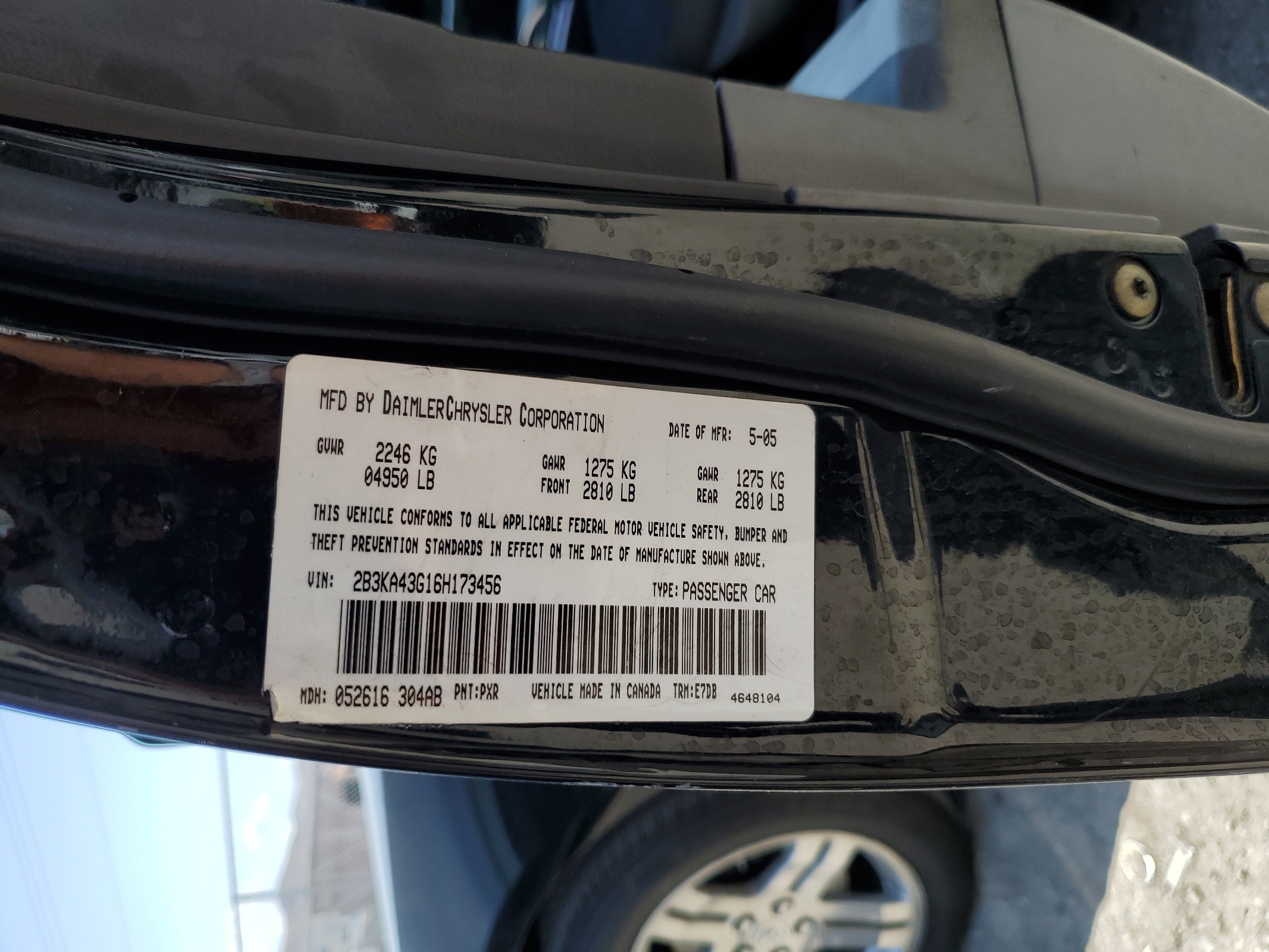 2B3KA43G16H173456 2006 Dodge Charger Se