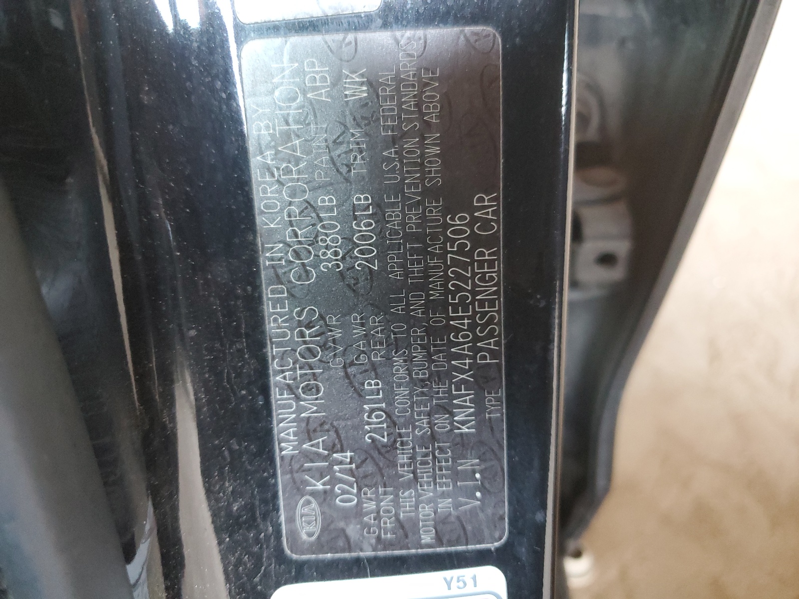 KNAFX4A64E5227506 2014 Kia Forte Lx