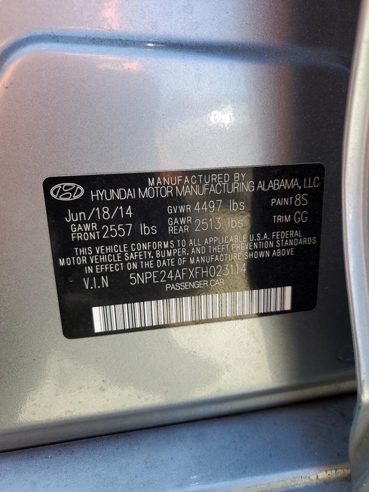 2015 Hyundai Sonata Se VIN: 5NPE24AFXFH023114 Lot: 63116944