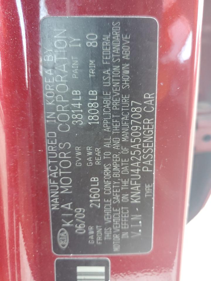 2010 Kia Forte Ex VIN: KNAFU4A25A5097087 Lot: 64647204