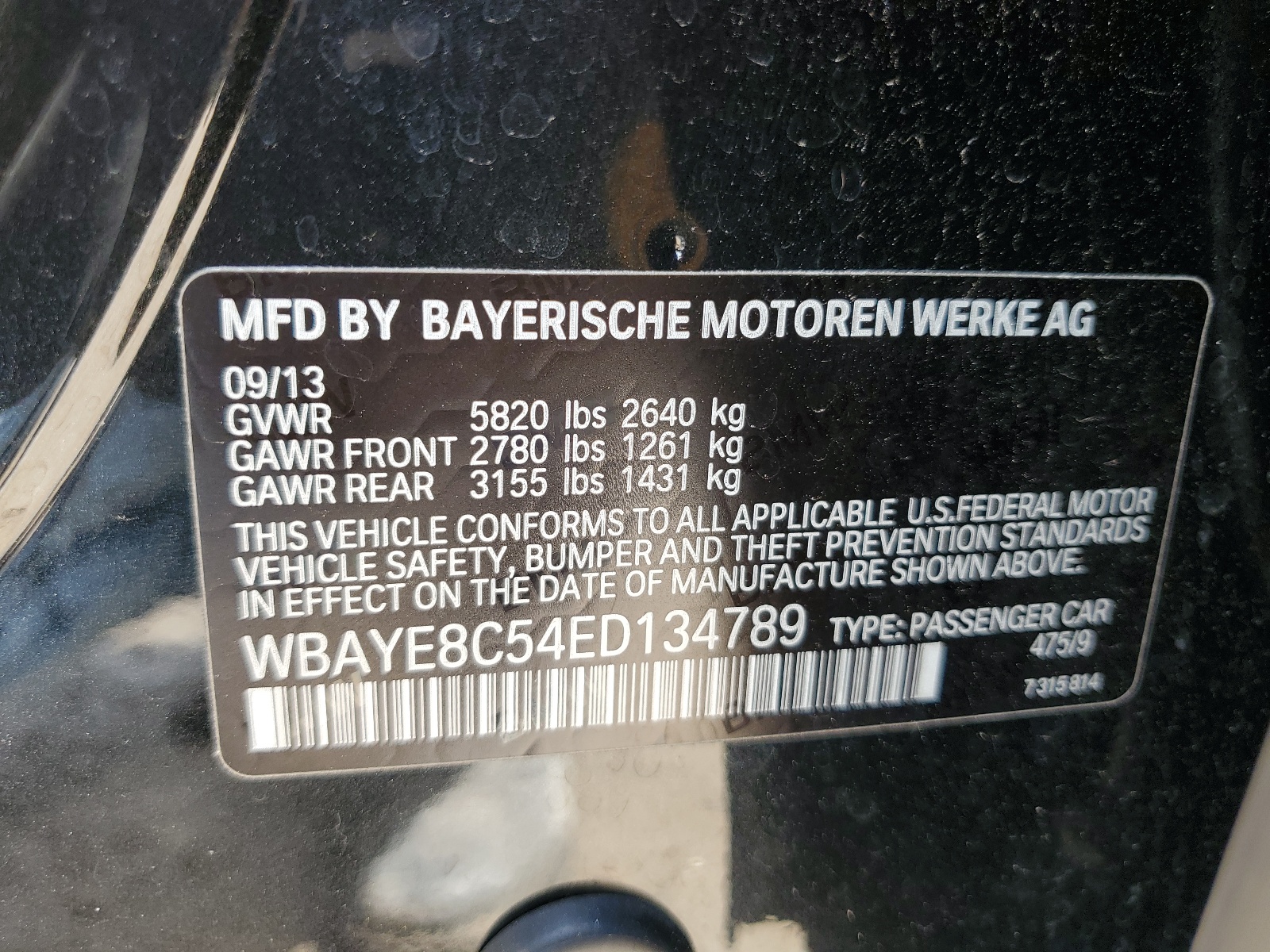 WBAYE8C54ED134789 2014 BMW 750 Li