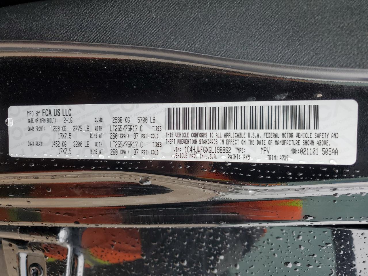 2016 Jeep Wrangler Unlimited Rubicon VIN: 1C4HJWFGXGL198862 Lot: 64911914