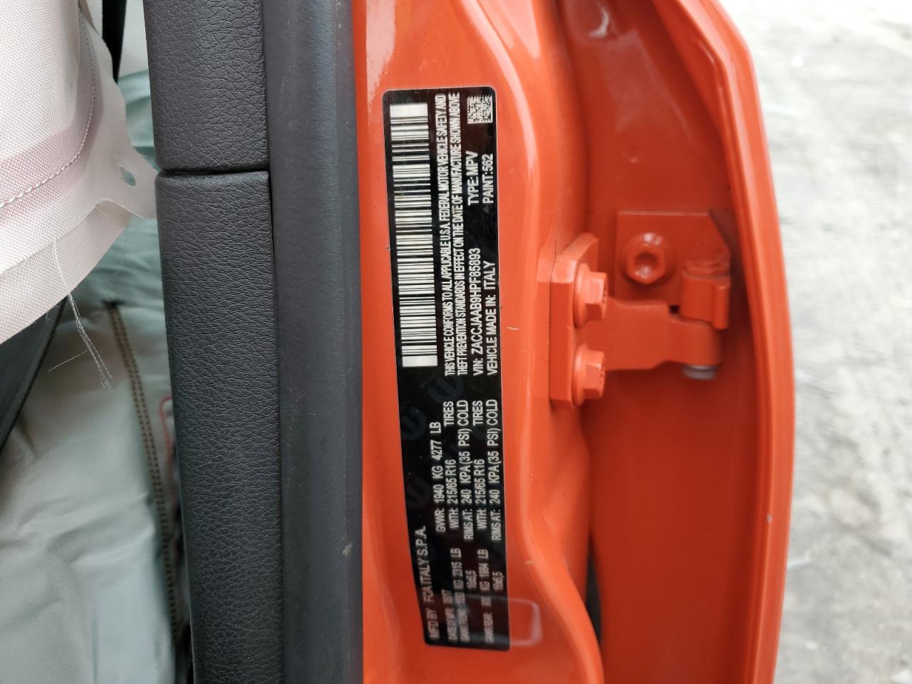 2017 Jeep Renegade Sport VIN: ZACCJAAB9HPF85893 Lot: 62525804