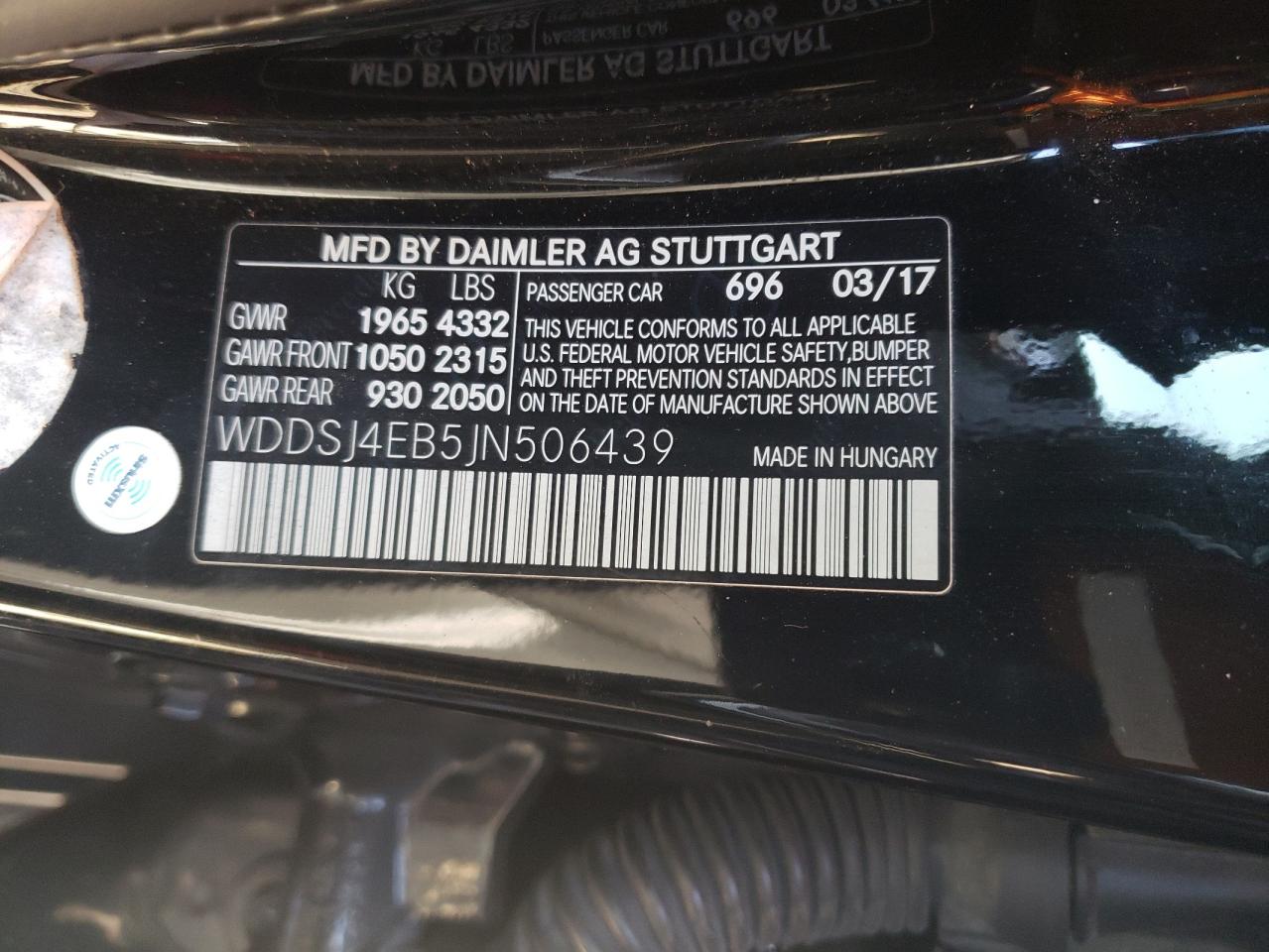 WDDSJ4EB5JN506439 2018 Mercedes-Benz Cla 250