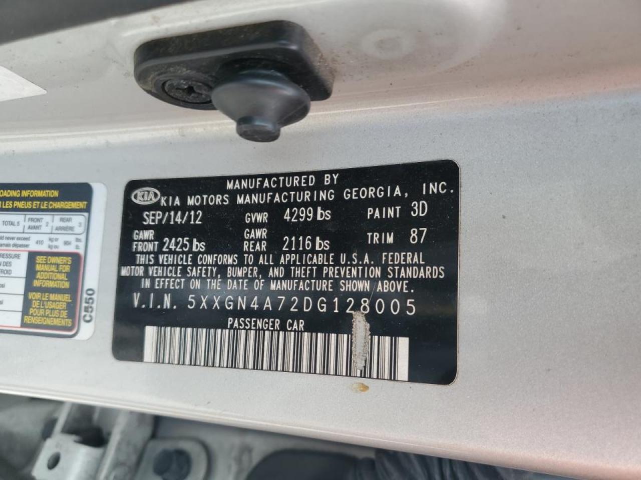 2013 Kia Optima Ex VIN: 5XXGN4A72DG128005 Lot: 64454754