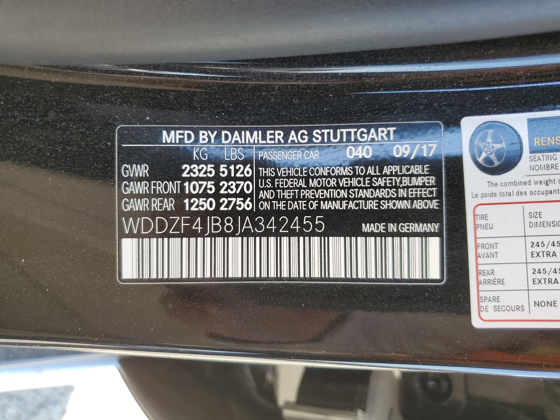 WDDZF4JB8JA342455 2018 Mercedes-Benz E 300