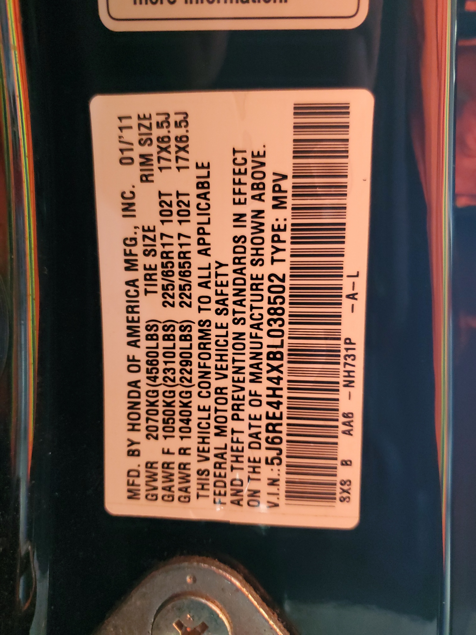 5J6RE4H4XBL038502 2011 Honda Cr-V Se