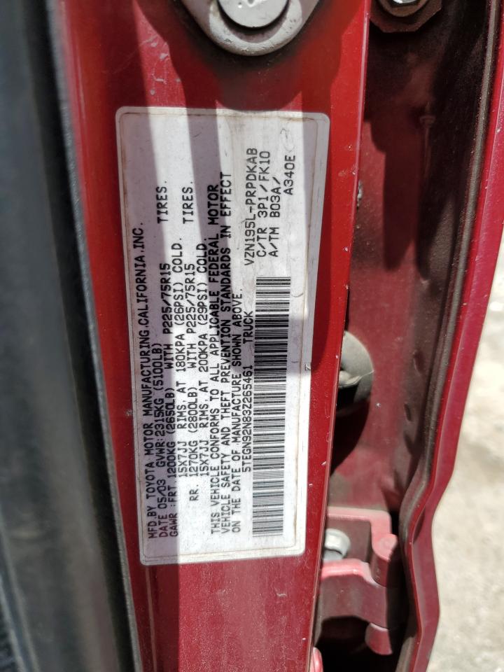 2003 Toyota Tacoma Double Cab Prerunner VIN: 5TEGN92N83Z265461 Lot: 65154224