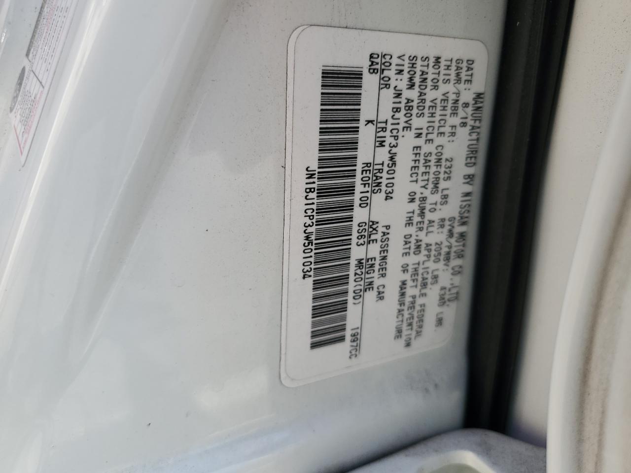 2018 Nissan Rogue Sport S VIN: JN1BJ1CP3JW501034 Lot: 61956224