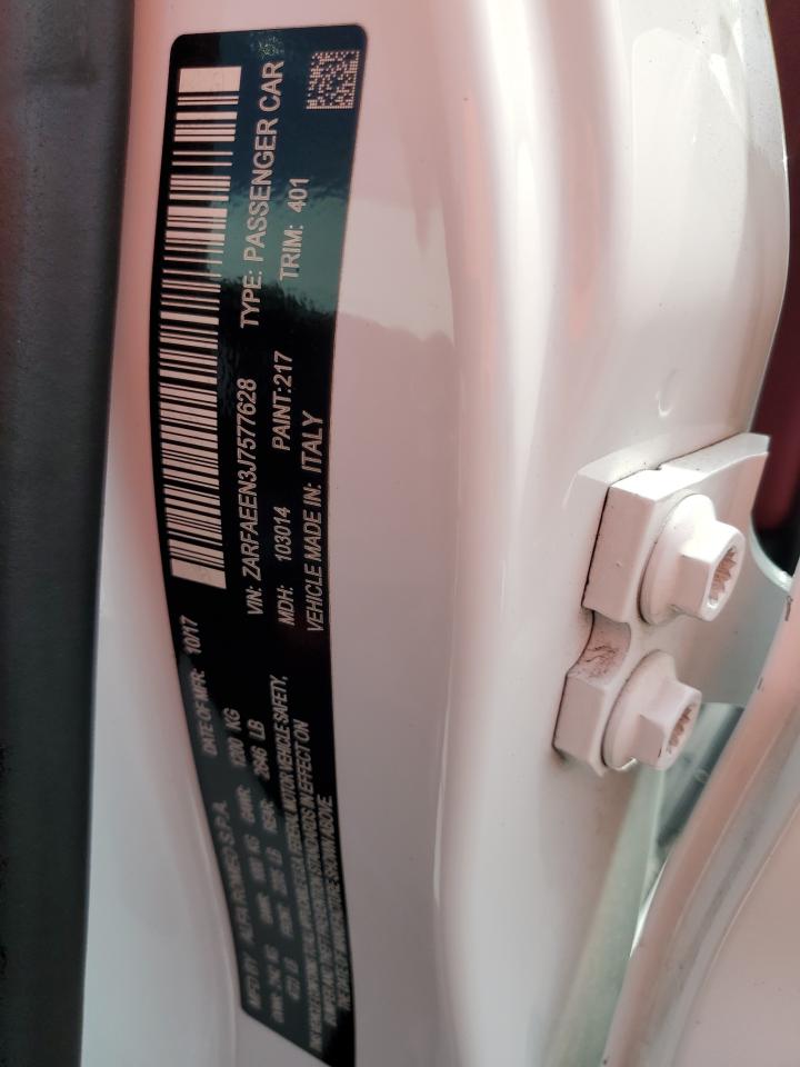 2018 Alfa Romeo Giulia Ti Q4 VIN: ZARFAEEN3J7577628 Lot: 65081434