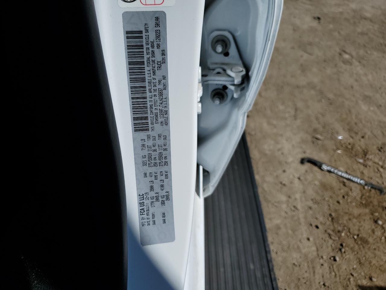 2020 Ram 1500 Laramie VIN: 1C6SRFJT4LN236837 Lot: 64600564