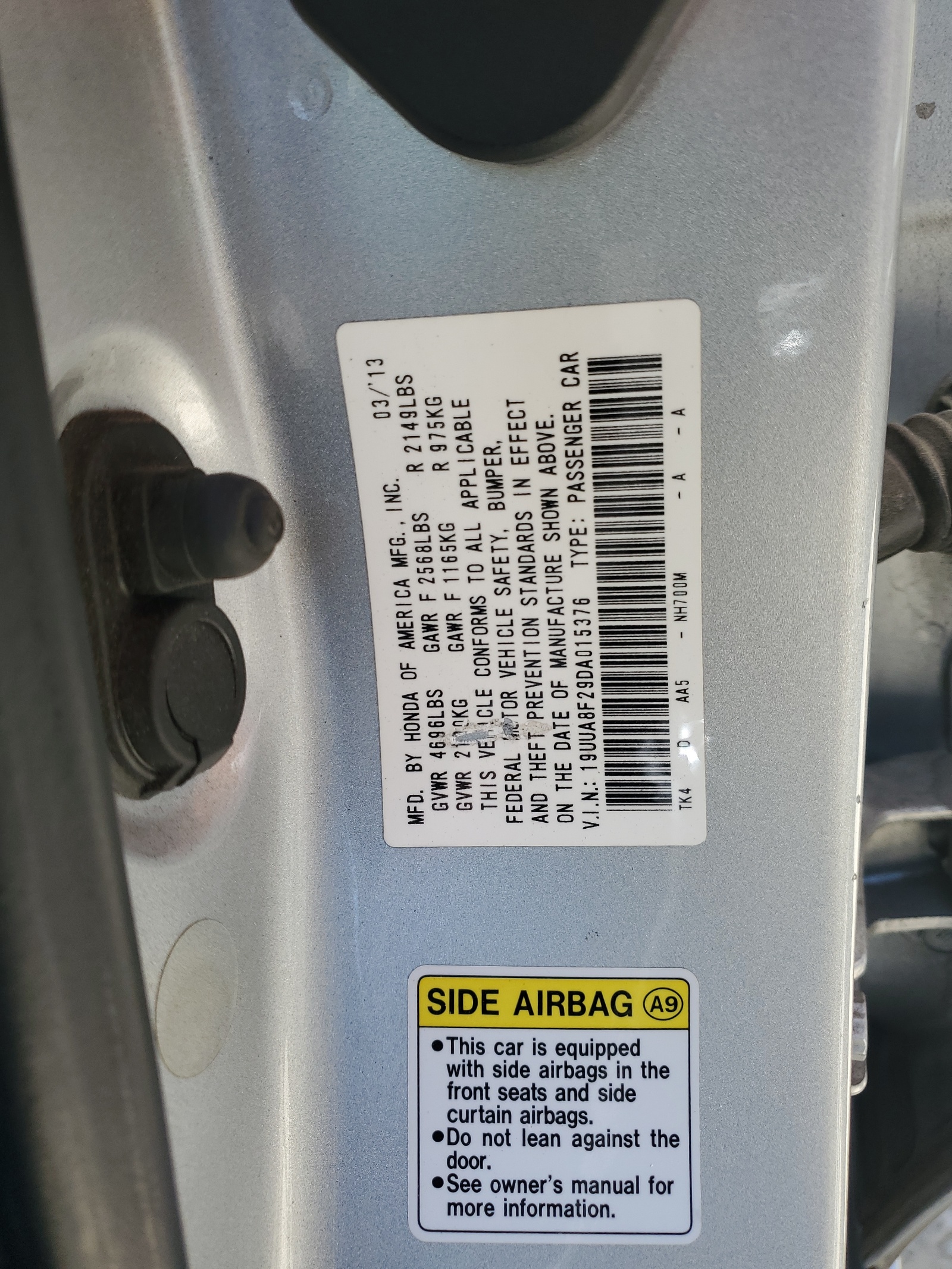 19UUA8F29DA015376 2013 Acura Tl