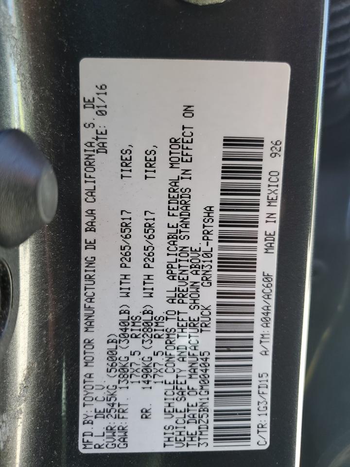 2016 Toyota Tacoma Double Cab VIN: 3TMDZ5BN1GM004045 Lot: 64495734