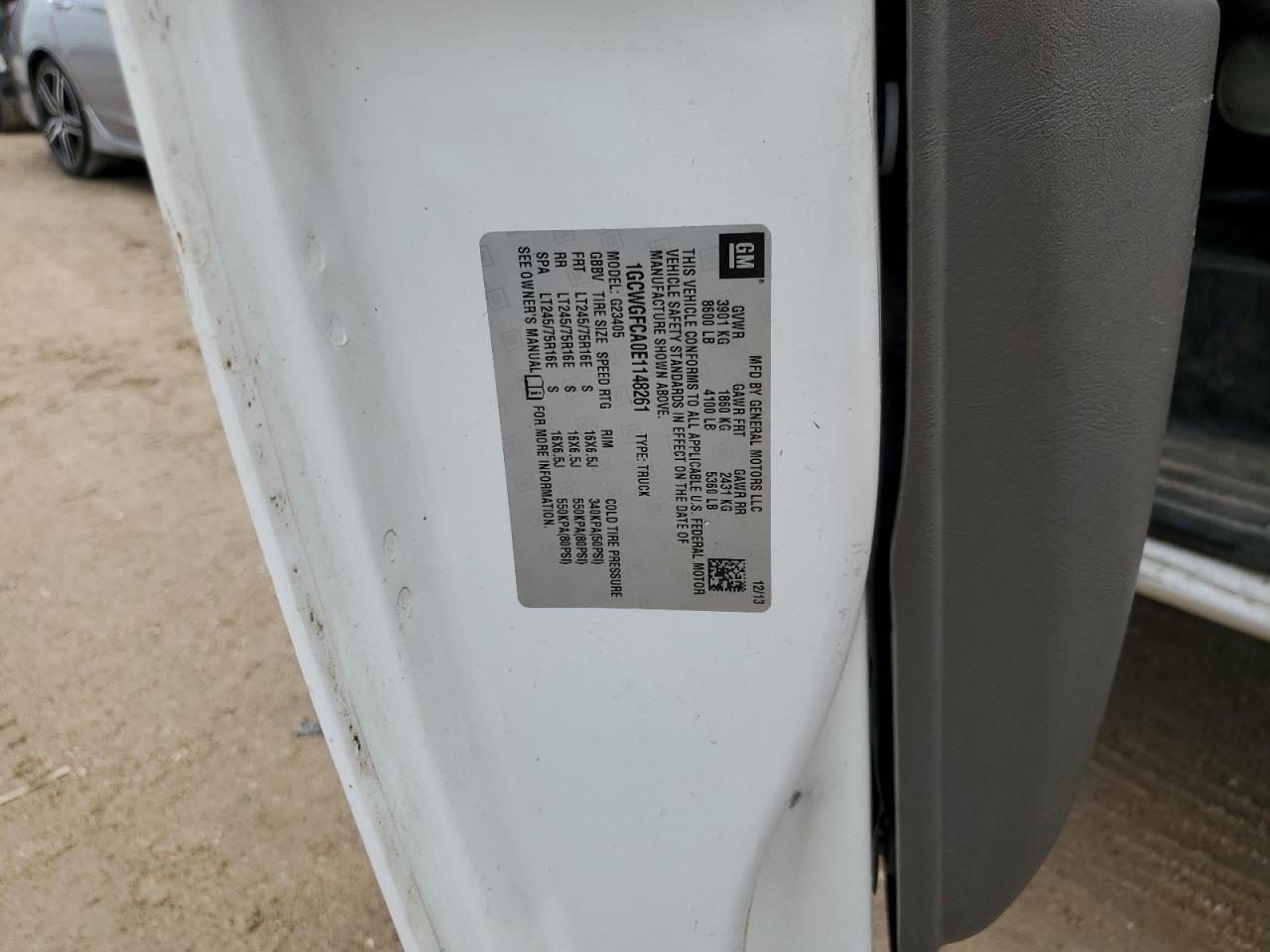 2014 Chevrolet Express G2500 VIN: 1GCWGFCA0E1148261 Lot: 61457274