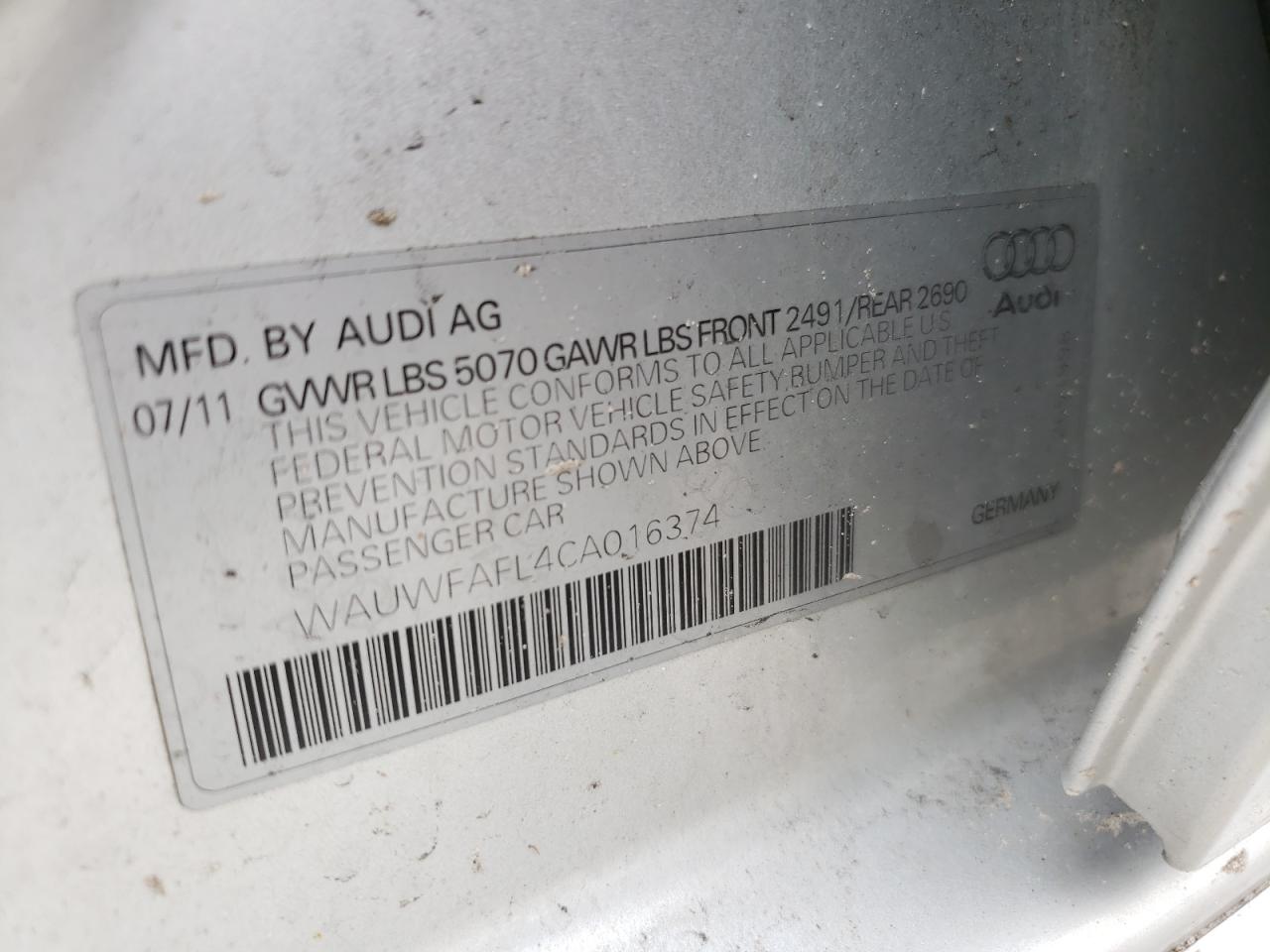 2012 Audi A4 Premium Plus VIN: WAUWFAFL4CA016374 Lot: 62842984