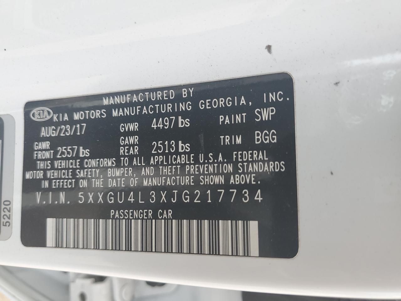 2018 Kia Optima Ex VIN: 5XXGU4L3XJG217734 Lot: 63396824