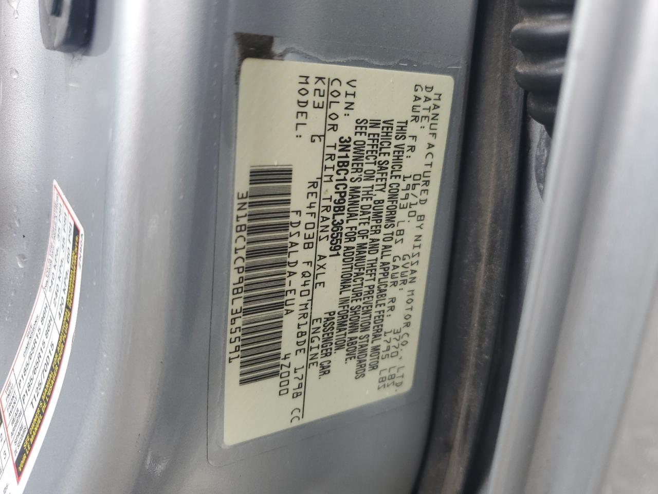 3N1BC1CP9BL365591 2011 Nissan Versa S