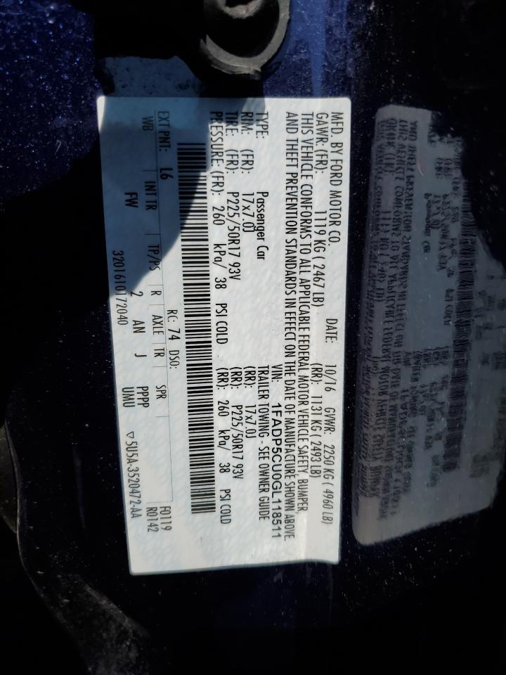 2016 Ford C-Max Premium Sel VIN: 1FADP5CU0GL118511 Lot: 63713014