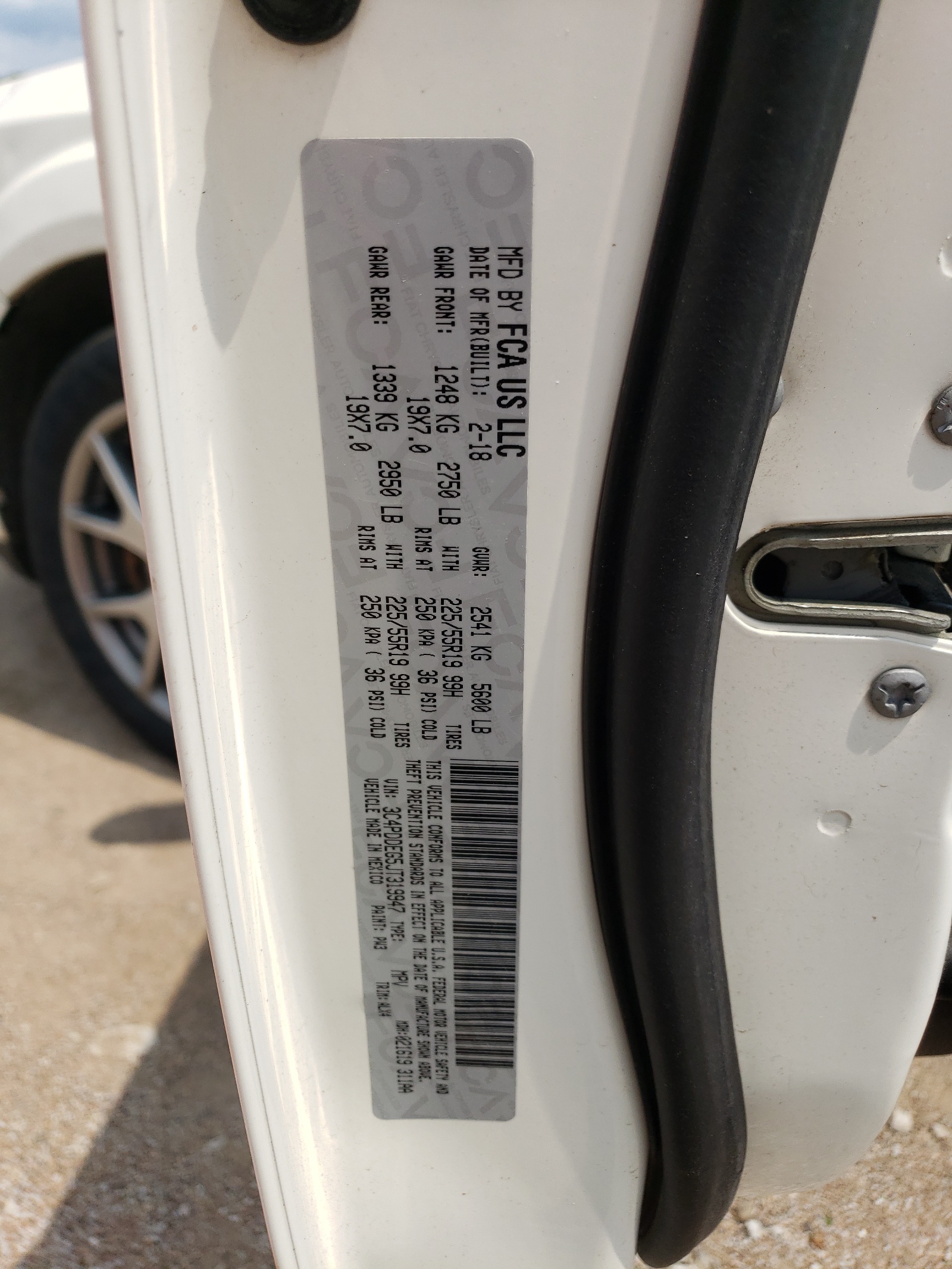 3C4PDDEG5JT319947 2018 Dodge Journey Gt