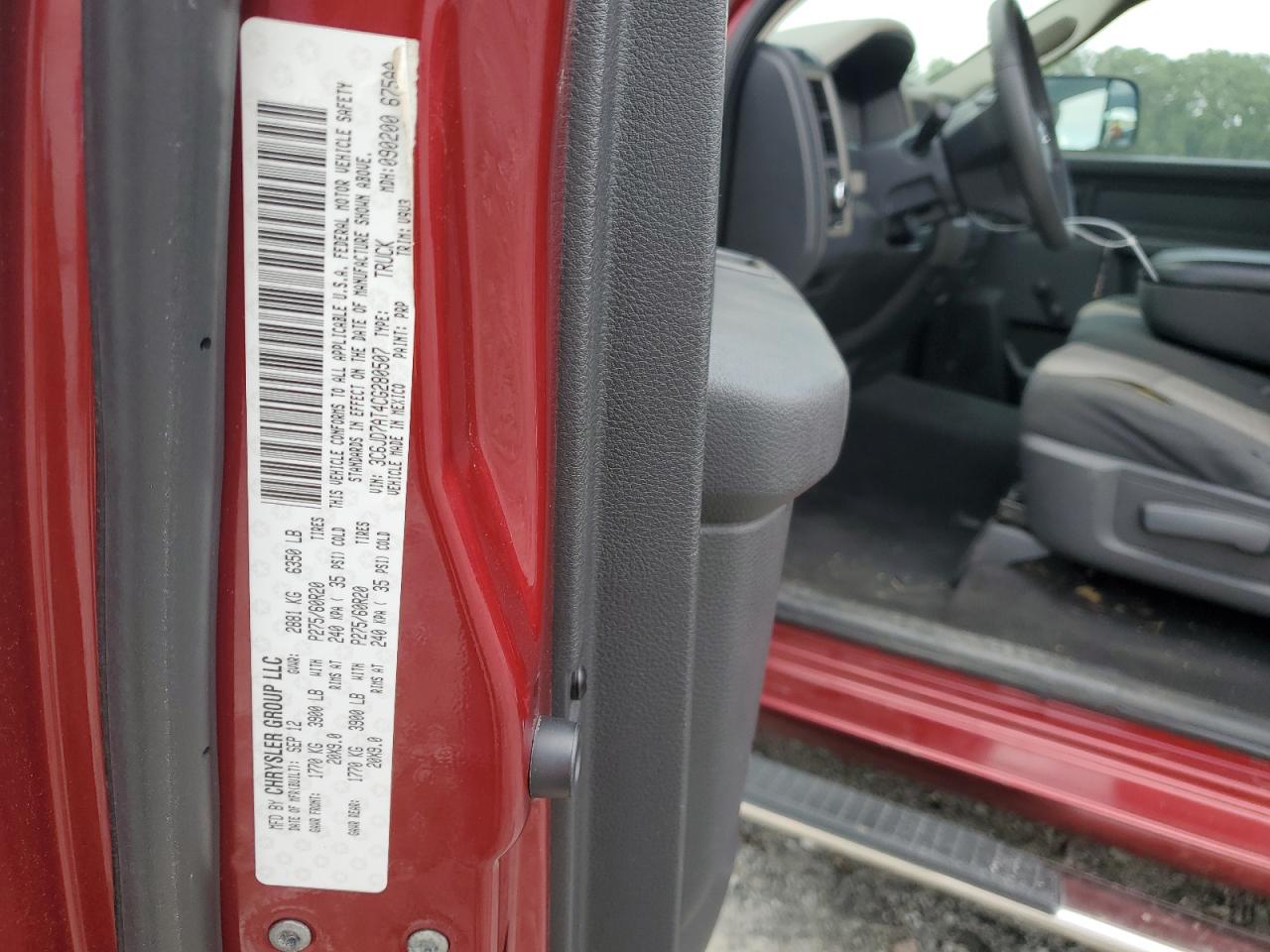 2012 Dodge Ram 1500 St VIN: 3C6JD7AT4CG280507 Lot: 64519024