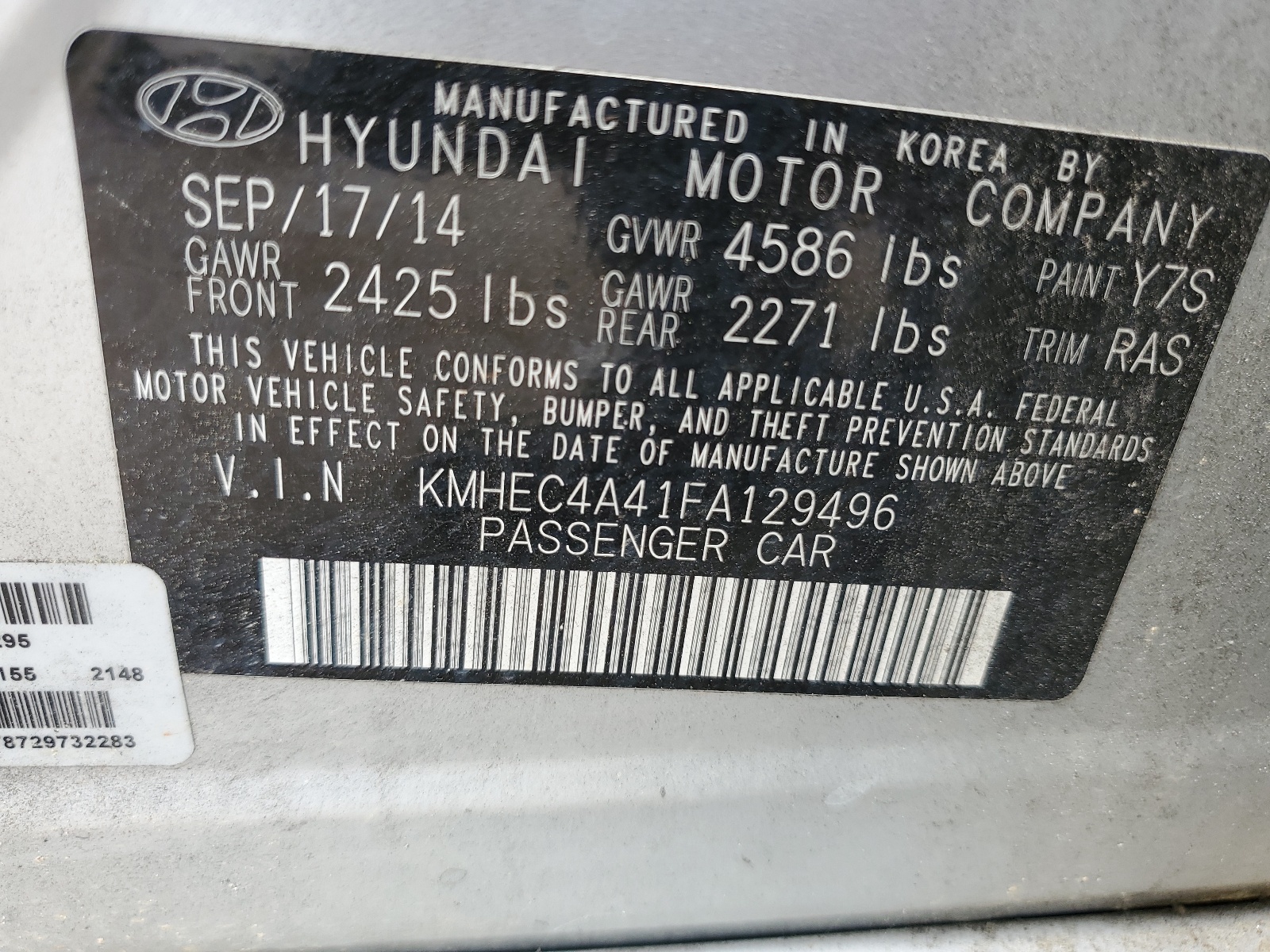 2015 Hyundai Sonata Hybrid vin: KMHEC4A41FA129496