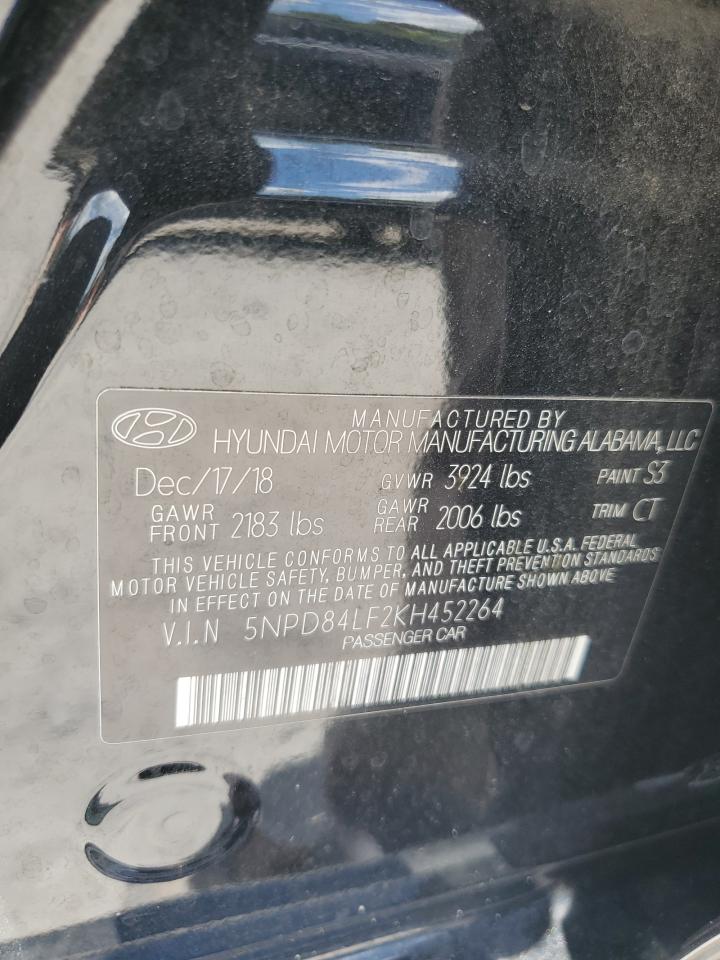 2019 Hyundai Elantra Sel VIN: 5NPD84LF2KH452264 Lot: 62553564