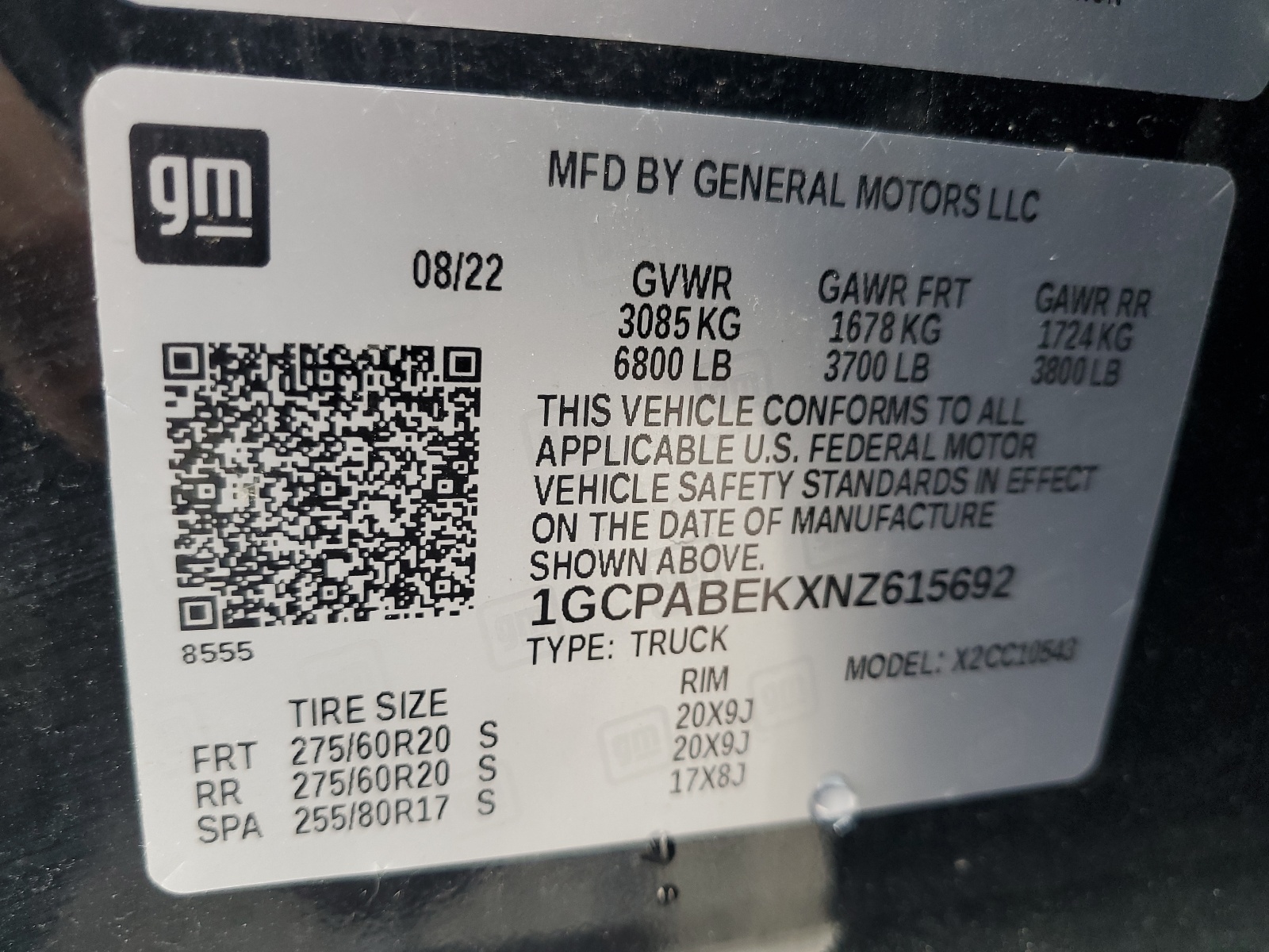 1GCPABEKXNZ615692 2022 Chevrolet Silverado C1500 Custom