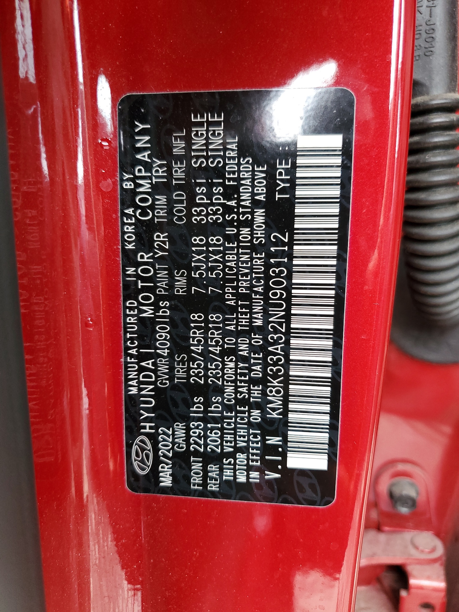 KM8K33A32NU903112 2022 Hyundai Kona N Line