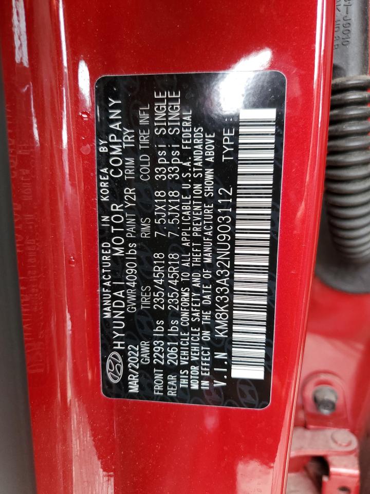 2022 Hyundai Kona N Line VIN: KM8K33A32NU903112 Lot: 65401794