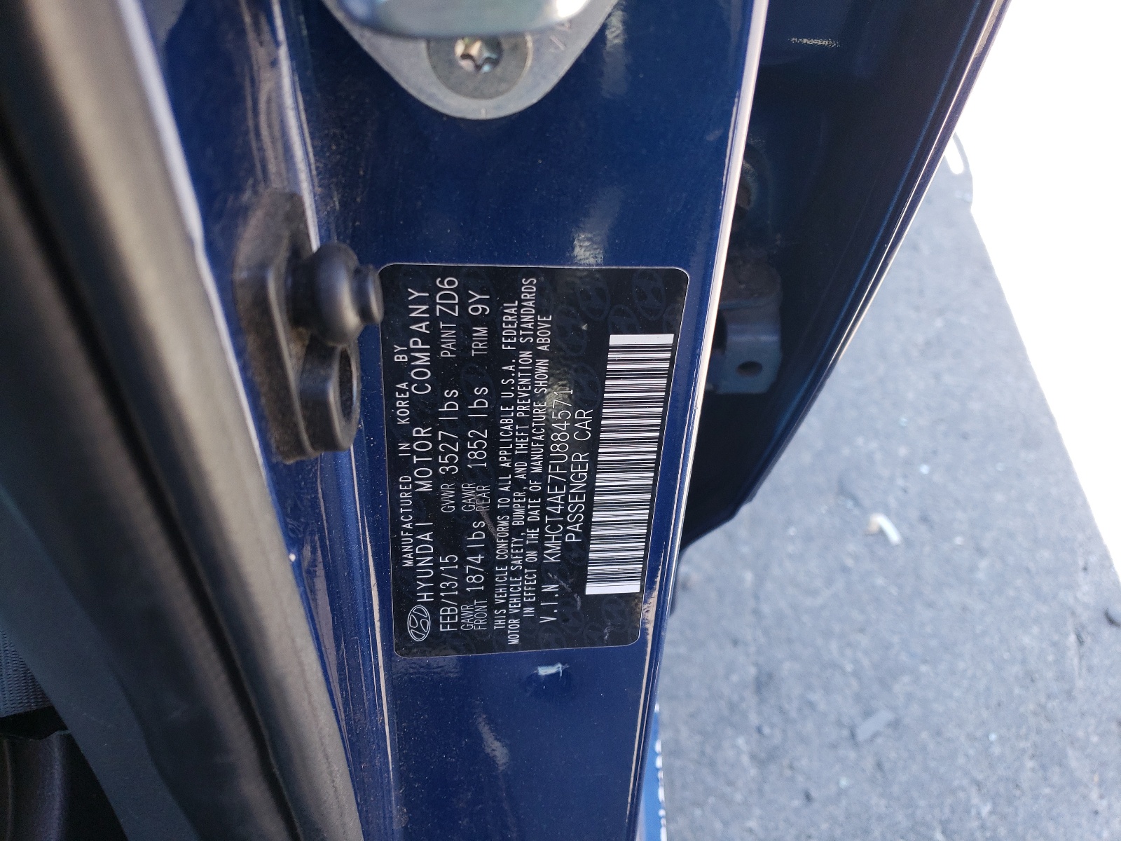 KMHCT4AE7FU884571 2015 Hyundai Accent Gls