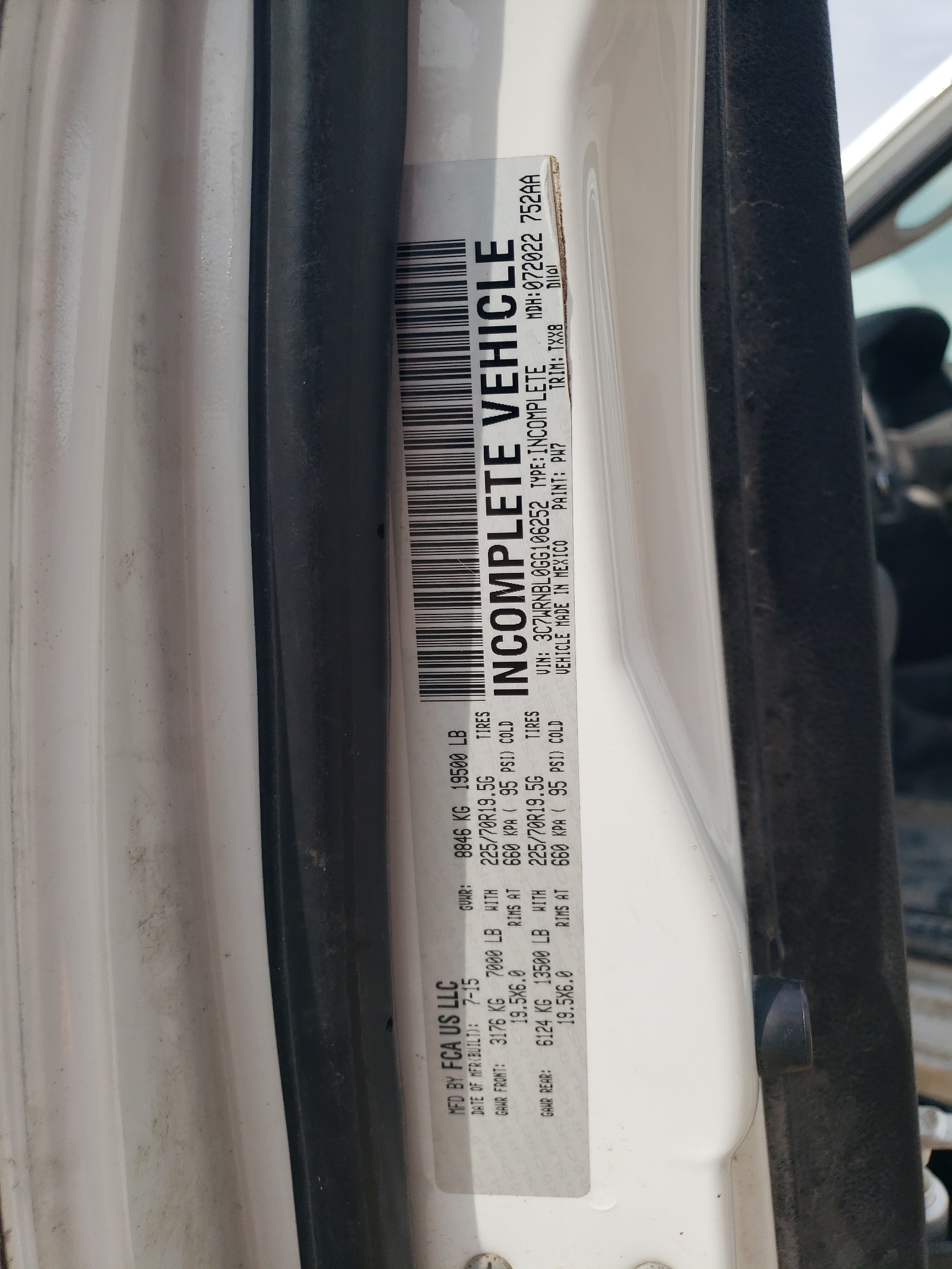 3C7WRNBL0GG106252 2016 Ram 5500